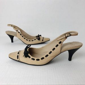 Jack Rogers Tan Slingback Kitten Heel